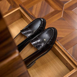 Mocasines de Cuero Genuino Elegantes y Modernos para Hombre, Zapatos de Punta Redonda de Marca Británica de Alta Gama para Boda - Product Image 6