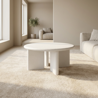 Table basse moderne pour salon en MDF avec finition microciment, meubles de salon