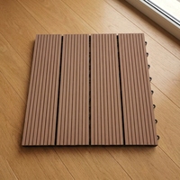 Dalles de terrasse carrées modernes en WPC 300x300mm, emboîtables, en composite bois-plastique, imperméables, antidérapantes, pour extérieur, patio, jardin, toit