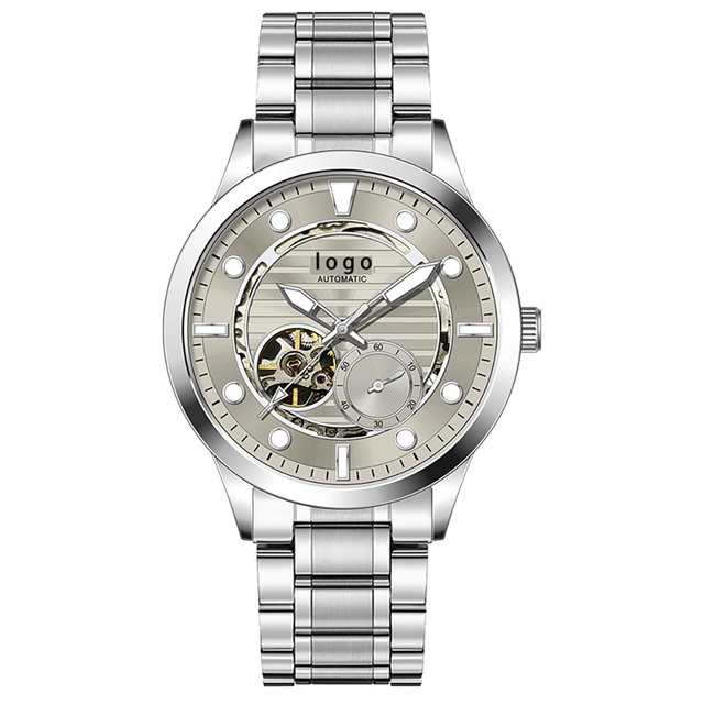 Men Mechanical Hand Wind Wristwatches Analog Luminous Stainless Business Luxury Chronograph Tourbillon Watch