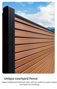 Pannelli in WPC <span class=keywords><strong>Recinzione</strong></span> da <span class=keywords><strong>Giardino</strong></span> Prefabbricata per Ville Modello 3D Telai in Alluminio PVC Plastica e Metallo Trattamento Naturale per Privacy Esterna - Product Image 4