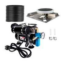 Aérateur de bassin à piston silencieux sans huile 130W, pompe à air 30LPM, système d'aération pour eaux profondes avec 1 diffuseur pour bassin à poissons de 0,5 acre