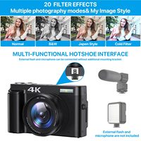 Appareil photo numérique vidéo Sonida avec écran IPS de 2,88 pouces, capteur CMOS 48MP, zoom numérique 16x, flash Speedlite, objectif macro, carte TF