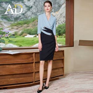 Fabbrica professionale di fascia alta Business donna Patchwork tre quarti maniche signora <span class=keywords><strong>boss</strong></span> blazer <span class=keywords><strong>abito</strong></span> - Product Image 2