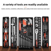 Boîte en acier au carbone, ensemble d'outils de réparation automobile de qualité industrielle de 168 pièces, boîte à outils FixCraft, clé à cliquet, ensemble d'outils de rangement