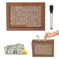 Tirelire en bois en forme de cube avec compteur, impression UV, DIY, tirelire vintage pour dollars, décoration de table