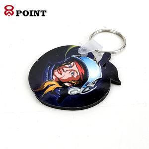 Porte-clés vierge de sublimation en forme de pomme bricolage impression cadeau MDF pendentif porte-clés vierge avec porte-clés - Product Image 5