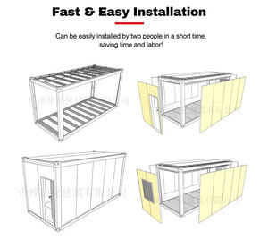 20FT Oficina Dormitorio <span class=keywords><strong>Refugio</strong></span> Cámara Garaje Temporal Desmontable Paquete Plano Contenedor Casa - Product Image 4