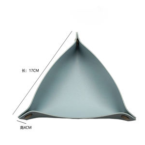 Hot Selling Custom Logo Triangle PU Keychain Bracelet <b>Storage</b> Tray New Black Ring <b>Storage</b> Display Tray - Product Image 2