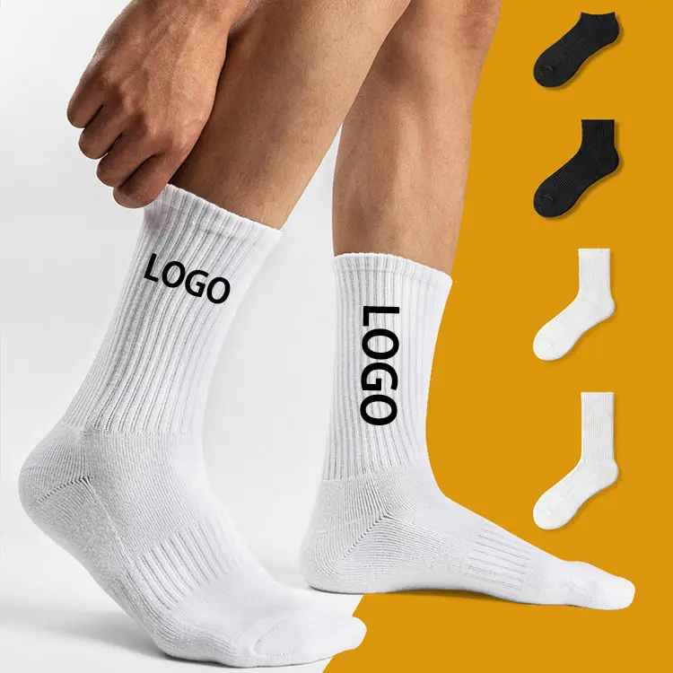 High quality logo crew ankle cotton designer heated winter unisex grip compression men's sports custom sock