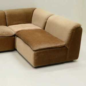 Divano Modulare Stile <span class=keywords><strong>Vintage</strong></span> Melard per Piccoli/Grandi Appartamenti in Tessuto Vellutato Tre Posti Mobile Angolare Imbottito in Spugna - Product Image 2