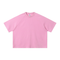 T-shirt en tricot gaufré surdimensionné de couleur rose personnalisé OEM, 100% coton, unisexe, blanc