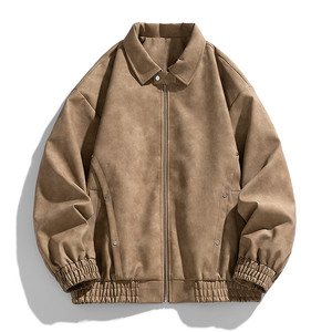 Customized Logo ODM Casual Winter Men's Long <b>Fleece</b> Motorcycle <b>Jacket</b> Windproof Hooded Zipper - Product Image 3