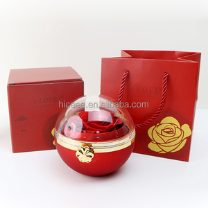 Nuovi fiori eterni rotanti scatola di gioielli rotondi per il suo regalo di <span class=keywords><strong>san</strong></span> <span class=keywords><strong>valentino</strong></span> conservato rosa anello collana orecchini scatola di immagazzinaggio - Product Image 6