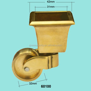 Antike Caster Messing Möbel räder mit quadratischer Tasse - Product Image 5