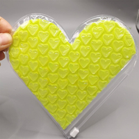 Sacs en mousse PVC réutilisables personnalisables avec fermeture éclair, transparents, ronds, jaunes, en forme de cœur, pour maquillage, bijoux, emballage antichoc