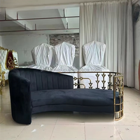 Canapé de luxe pour mariés, fauteuil royal doré à dossier haut, canapé double pour mariage