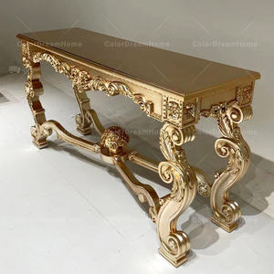 Mobilier de luxe, style <span class=keywords><strong>baroque</strong></span>, table <span class=keywords><strong>console</strong></span> de couloir dorée, table <span class=keywords><strong>d</strong></span>'<span class=keywords><strong>entrée</strong></span> royale et miroir - Product Image 5