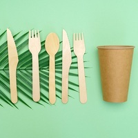 Ensemble de couverts jetables biodégradables en bambou Wanpin Wanpin-BCP3 avec cuillère, fourchette et couteau, fabriqué dans le Zhejiang pour le camping