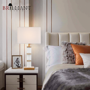 Châu Âu retro phong cách trang trí nội thất bảng đèn vuông phòng ngủ cạnh giường ngủ đèn cổ điển lớp ánh sáng pha lê thủy tinh bảng đèn - Product Image 1