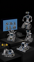 K96170 Set de Construcción de Robot Interestelar 5 en 1, Bloques Pequeños 1:32, Pantalla LED con Expresiones Cambiantes, Juguete Programable con Caja