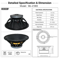 Haut-parleurs Line Array de 21 pouces à grande puissance avec woofer actif 1600W pour sonorisation professionnelle de scène et de concert