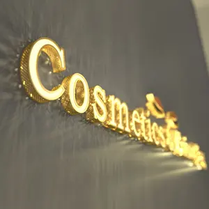 Luminous Characters Led Acrylic Door Advertising Signs Outdoor Stainless Steel Led Business Sign Channel letter