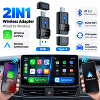 Nouveauté : Adaptateur sans fil CarPlay Android Auto rapide et stable 2 en 1, dongle CarPlay pour voitures, OEM ODM, approvisionnement en gros