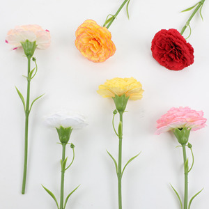 Ramo de 5 Flores Artificiales de Clavel Blanco de Seda de Alta Calidad de 23 cm para el Dí<span class=keywords><strong>a</strong></span> de la Madre, Acción de Gracias y Graduación - Product Image 6