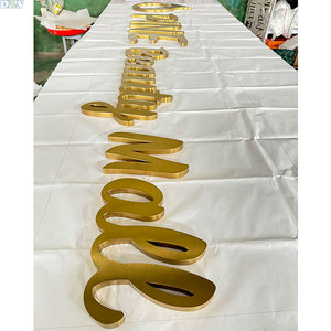 金色亚克力字母标牌 金属标志 不锈钢镜面装饰电子标牌 适用于公司店面标牌 - Product Image 2