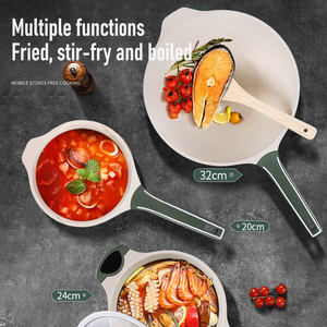 ชุดเครื่องครัว3ชิ้น,หม้อซุปกระทะทอดแบบไม่ติดกระทะหิน Maifan อลูมิเนียมอัลลอยด์แบบไม่ติดกระทะ - Product Image 3
