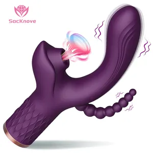 SacKnove neues Design 3 in 1 leistungsstarker vibrierender Nippel-Brestmassagegerät-Einsatz Klitoris-Saug-Spielzeug Sex-Spielzeug bester Vibrator für Damen