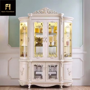 Armoire à <span class=keywords><strong>vin</strong></span> <span class=keywords><strong>royale</strong></span> de luxe en bois blanc, design classique en acier, pour la maison, l'hôpital, présentoir en bois massif pour collection de vins dans le salon - Product Image 6