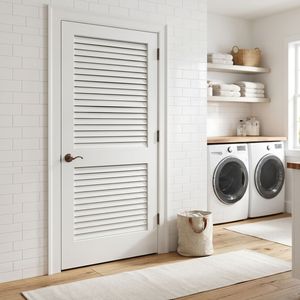 Puerta <span class=keywords><strong>de</strong></span> Acero con Rejillas y Manija <span class=keywords><strong>de</strong></span> Bronce, Moderna, <span class=keywords><strong>de</strong></span> Acero Galvanizado, sin Pintura, Ventilada, <span class=keywords><strong>para</strong></span> Lavandería o Armario - Product Image 3