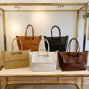 Luxe grande capacité automne hiver sac fourre-tout pour femmes étanche noir marron PU cuir épaule sac à main à la mode Polyester - Product Image 2