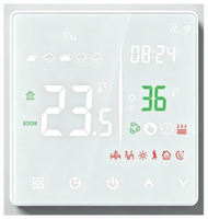 Termostato Inteligente con Pantalla Táctil y Wi-Fi para Calefacción por Suelo Radiante, Diseño Plegable, Sistemas de Caldera Hidrónica, Operación Android, 90V-240V, Color Negro
