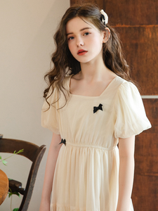 MS เดรสลำลองเด็กผู้หญิงผ้าชีฟองผูกโบว์ ไซส์ 120 ซม. ถึง 170 ซม - Product Image 4