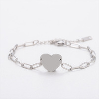 Nouveau Bracelet Cœur en Acier Inoxydable Plaqué Or Anti-ternissement pour Femme, Vente en Gros Usine Dropshipping