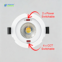 Spot LED de plafond fin 5W 7W, angle de faisceau de 60 degrés, 4 températures de couleur réglables, downlight