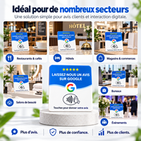 Carte Avis Google NFC France Code QR FR Google Argent EN Contrôle d'accès RFID Carte Acrylique Étanche pour Paiement
