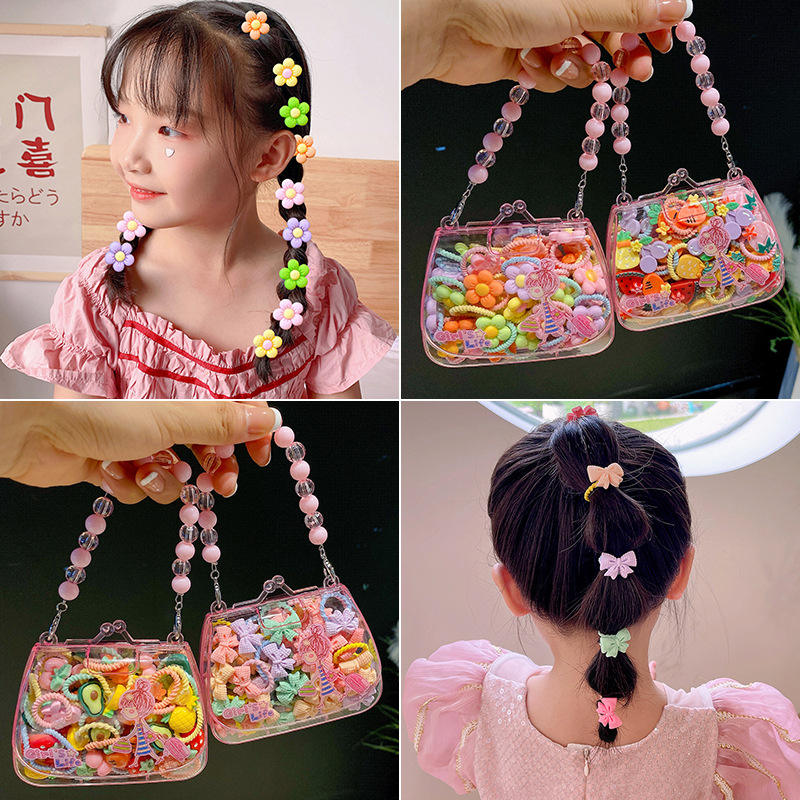 20Pcs/Set Wholesale Sweet Mini Hair Accessories Set Gift Children's Baby Girl Cute Hair Ties Elastic Hair Rubber Bands for Kids