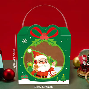 5 boîtes en papier de Noël avec fenêtre et poignée, boîte de cadeau pour bonbons, emballage cadeau pour le Nouvel An, Navidad, décoration de Noël à la maison - Product Image 3