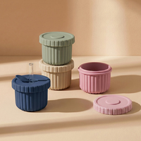 Contenedor Redondo de Silicona de Grado Alimenticio de 150 ml, Recipiente Hermético para Almacenar Alimentos, Juego de Recipientes de Silicona para Snacks de Bebé para Niños