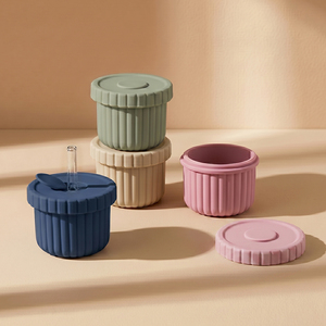 Manufacturer Round 150ml Food Grade Silicone Food Storage Container <b>Box</b> Leakproof Silicone Baby <b>Snack</b> <b>Box</b> Set for Kid - Product Image 1
