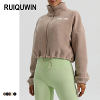 RUIQUWIN Veste de course décontractée chaude et ample à manches longues pour femmes, veste de yoga pour le fitness en plein air