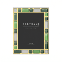 Beltrami Bingkai Foto Vertikal Meja Berlapis Perak Elegan Buatan Tangan Struktur Kayu Persegi Panjang Buatan Italia Model 9x13 Cm
