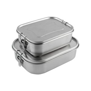 Indoor Outdoor Stainless Steel Lunch Bento Box Leak Metal Lunch Box proof Children and Adults Sandwich Box Stainless Steel