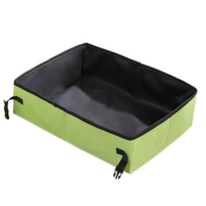 Bac à litière pliable pour chat, rectangulaire, en tissu Oxford, imperméable, portable pour les voyages, style ouvert, pour usage félin - Product Image 5