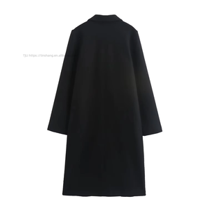 Women's <b>Wool</b> Blend Long Coat - Oversized Single-Button Trench Outerwear Fashion - Product Image 5