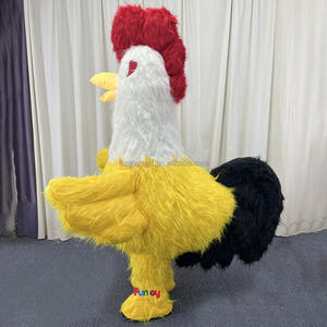 Costume de mascotte gonflable de poulet à longue fourrure 2/2,6 m Coq Costume de cosplay d'anime personnalisé - Product Image 3